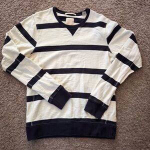 Scotch & Soda Pullover Crewneck Home Alone Sweater Men Size M Cream/navy